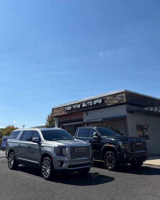 GMC Yukon and GMC Sierra at the shop